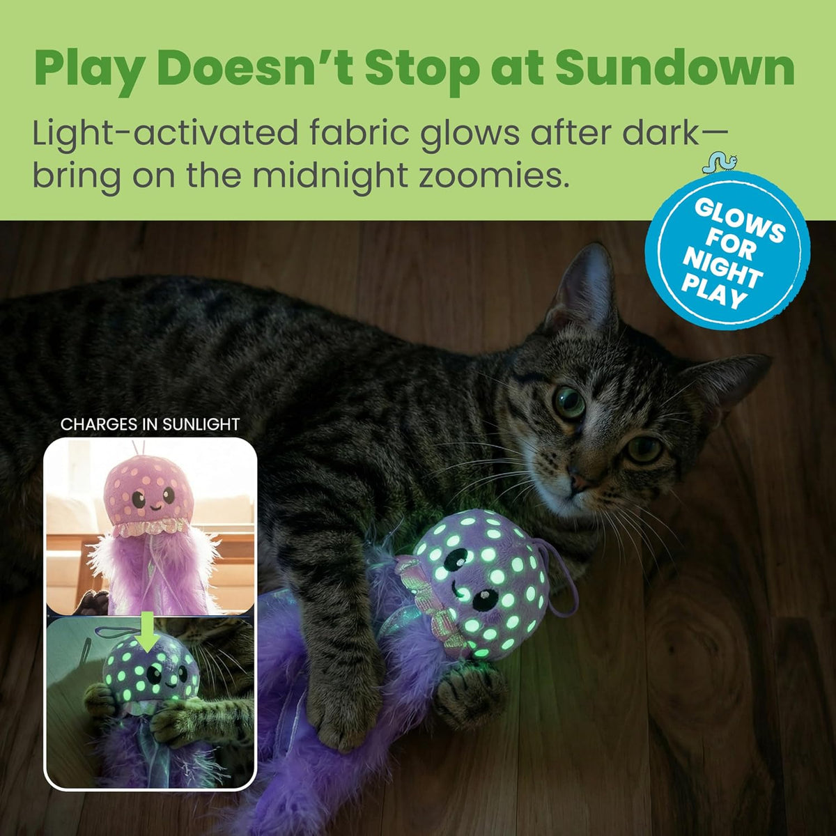 Catstages octopus kicker showing catnip plush texture