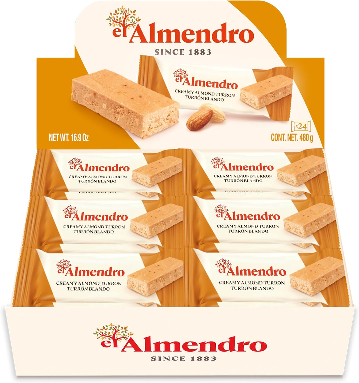 Crunchy Almond Turron Nougats From Spain, Traditional Spanish Candy Individually Wrapped, 24 Turron Duro Bars By El Almendro, Dessert, Gluten Free, Candy Basket Stuffers For Adults - Image 9