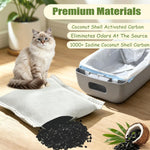 Six piece set of unscented replacement odor eliminator filters for automatic pet waste bins