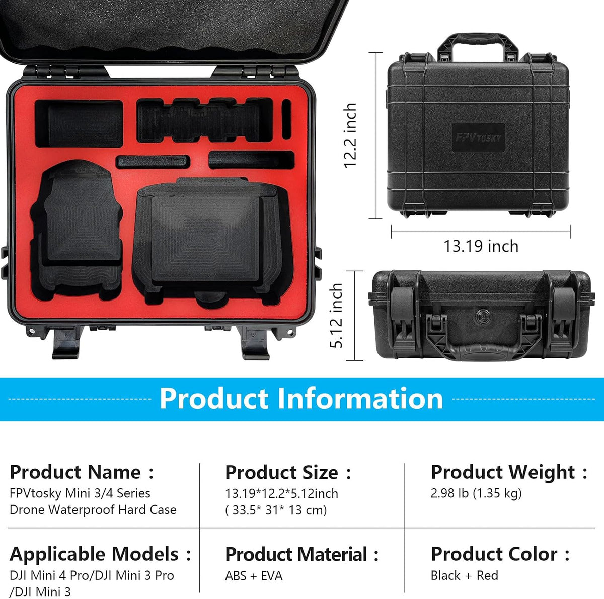 Hard storage case holding DJI drone and smart controller