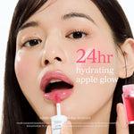 Comparison of dry lips versus hydrated lips after using NOONI apple seed oil tint.