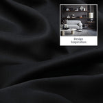 DUALIFE black curtains hanging on window rod display