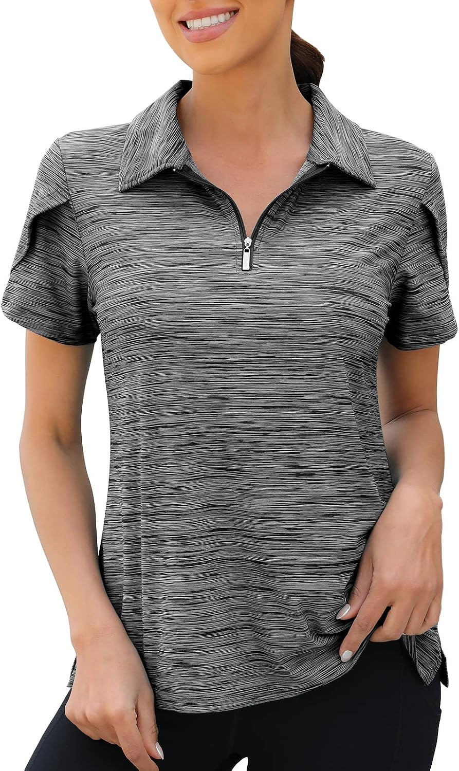 Viracy womens golf polo shirt front view