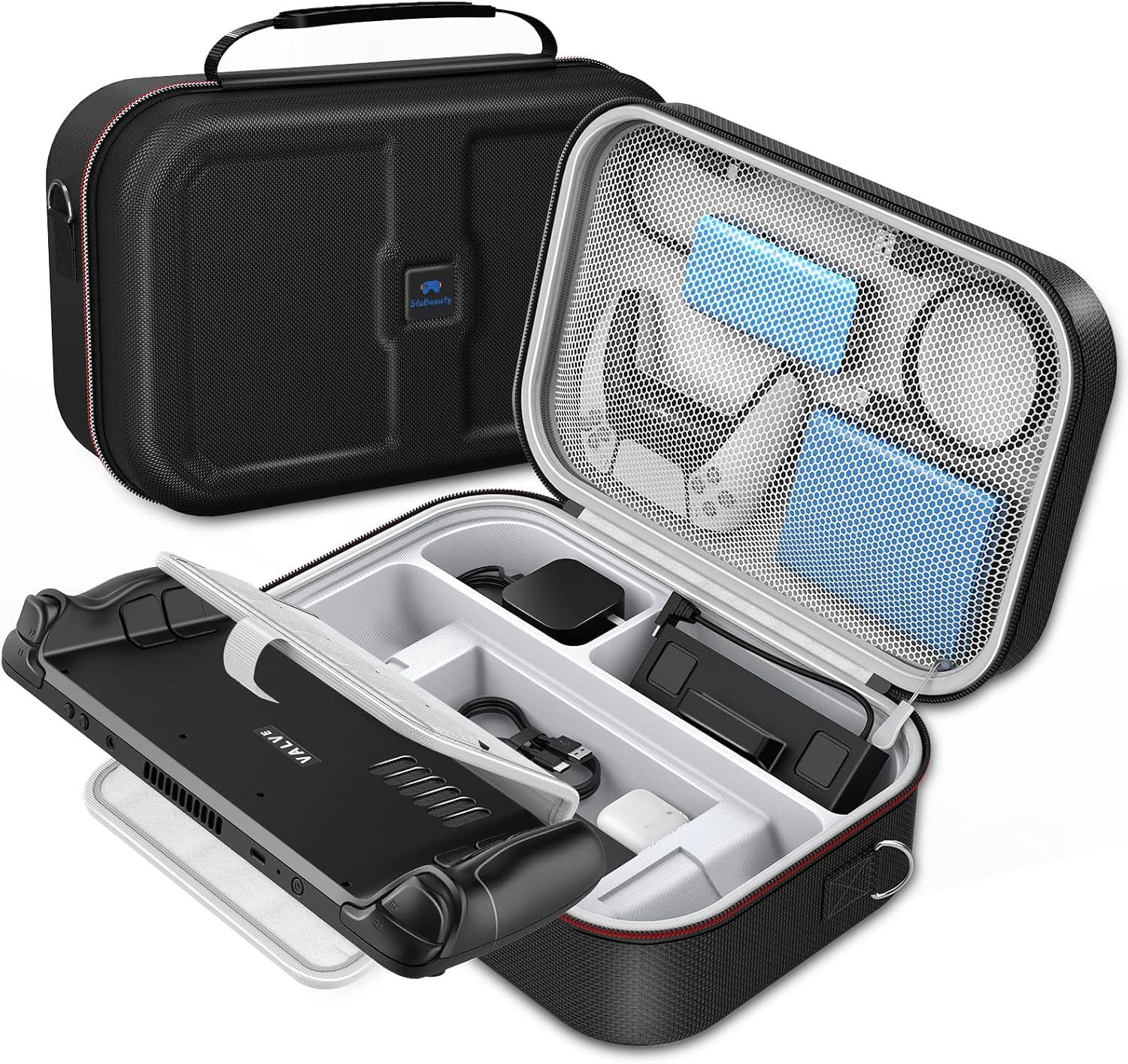 Stebeauty Steam Deck carrying case front view storage