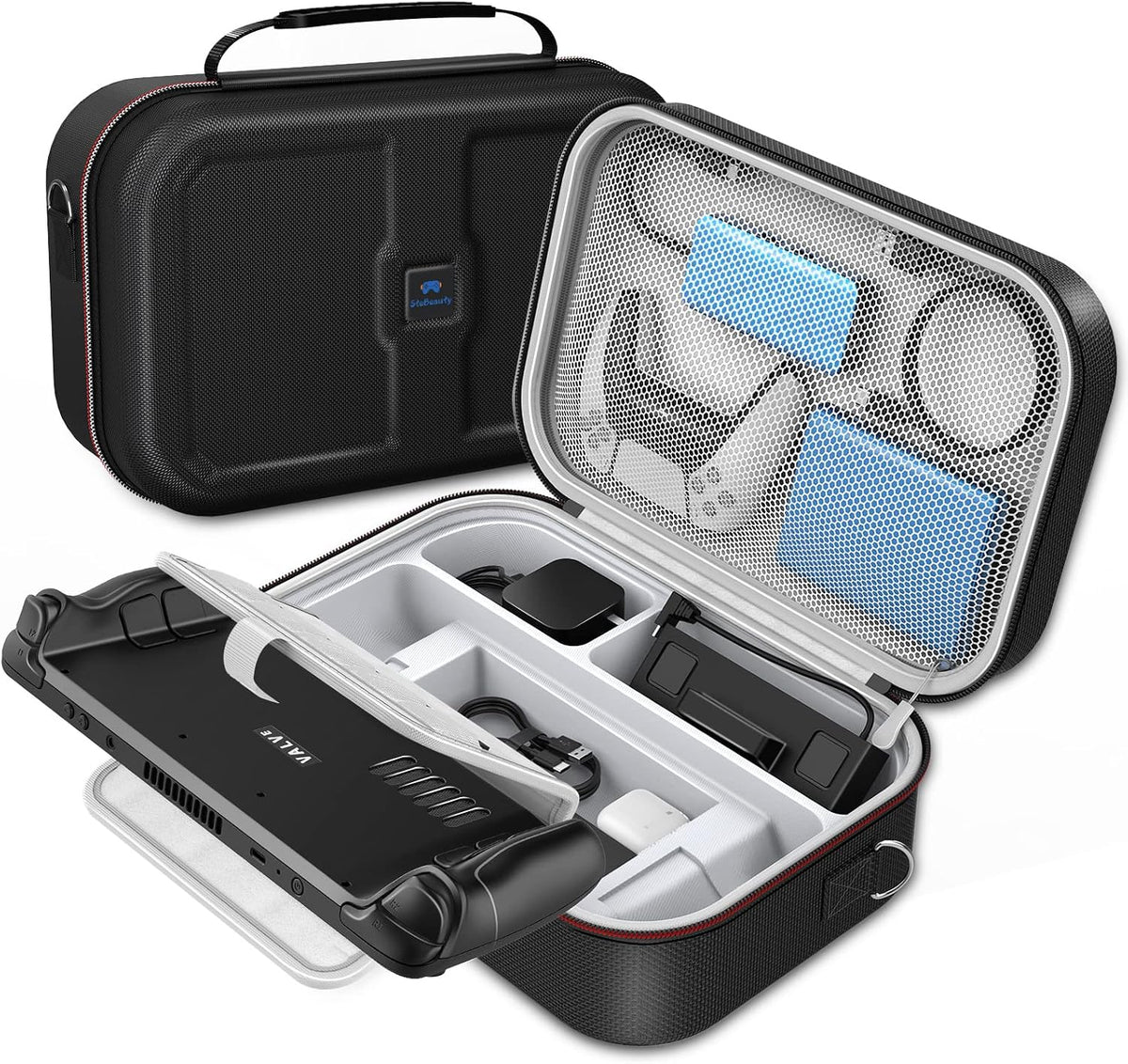 Stebeauty Steam Deck carrying case front view storage