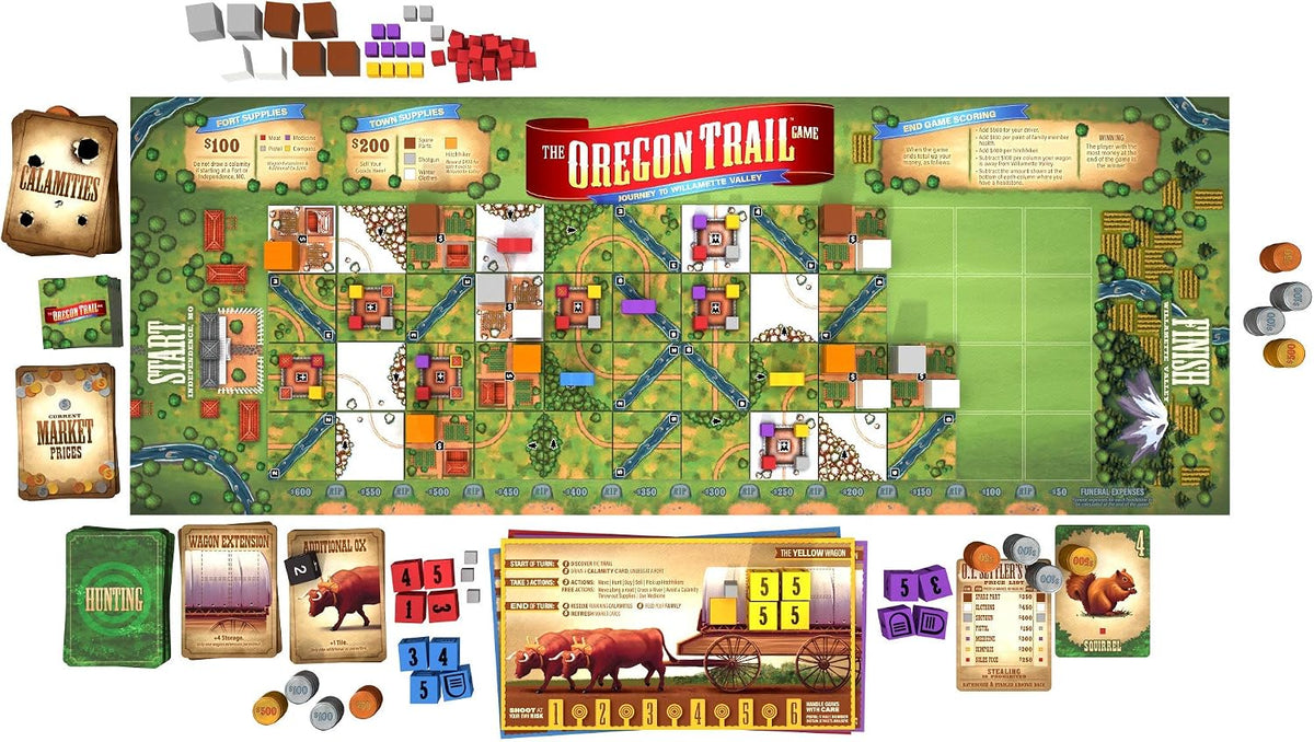 Pressman The Oregon Trail Board Game game board setup