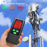 Side profile of RDINSCOS handheld EMF meter highlighting compact design
