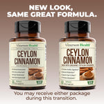 Vimerson Health 60 count Ceylon cinnamon capsules packaging overview