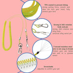Elastic stretch bird leash with durable stainless steel connection hook for secure training