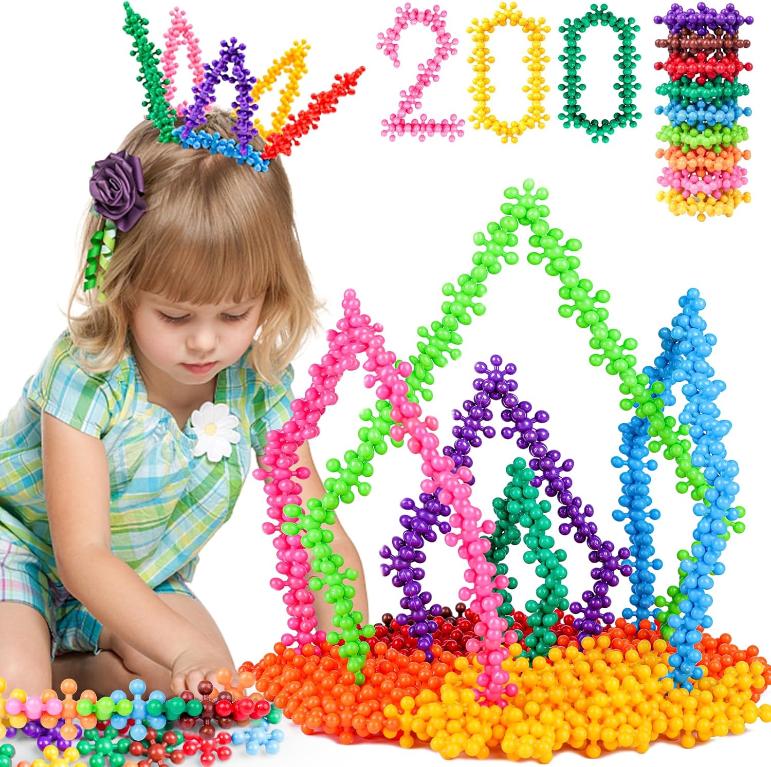 Neoact 200 pieces educational building blocks front view