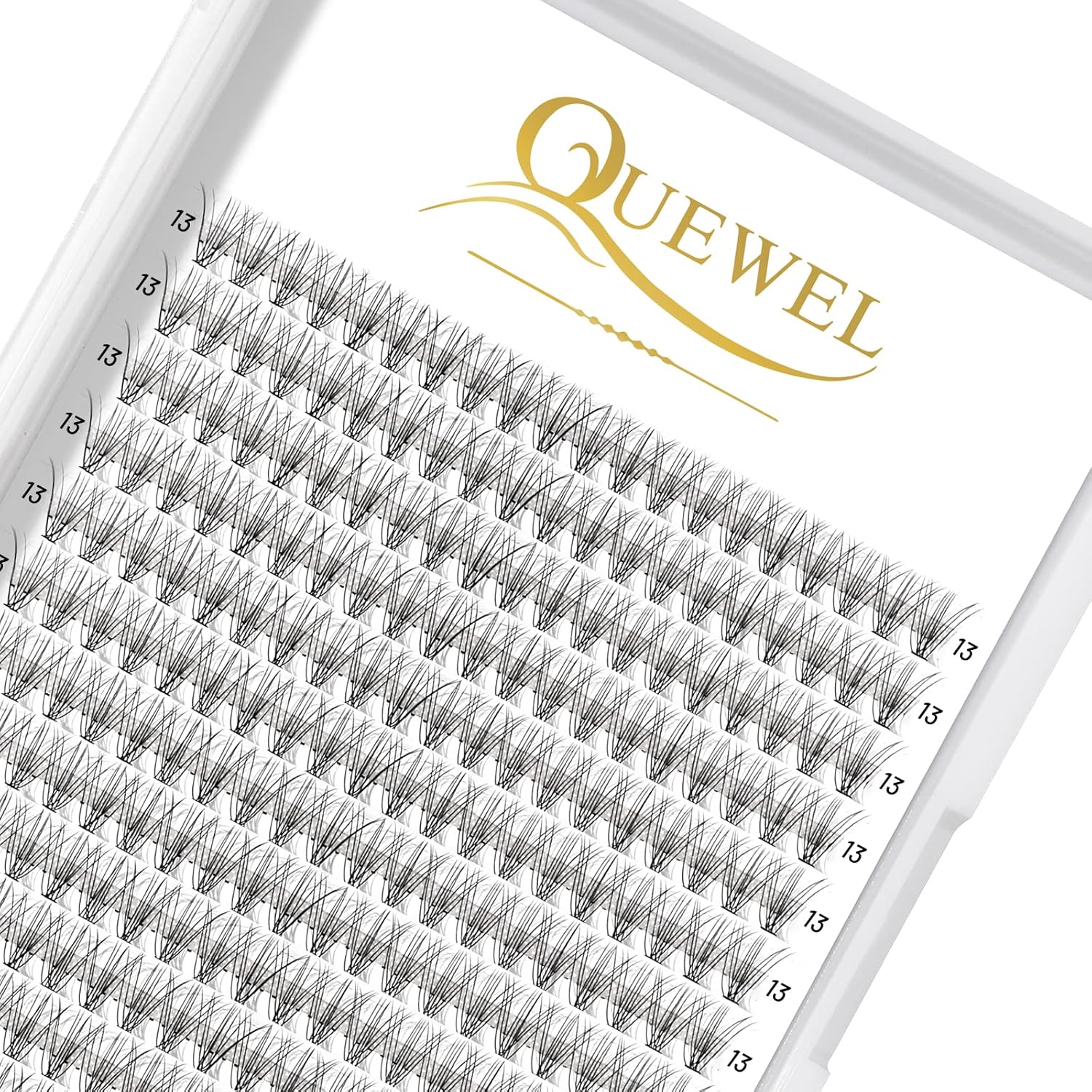 QUEWEL Cluster Lashes 240Pcs Individual Lash 10D 0.10D Curl 13mm Knot-Free Lash Extensions Clusters Lashes Soft&Natural False Eyelashes Individual DIY Eyelash Extension at Home(10D 0.10D 13) - Image 1