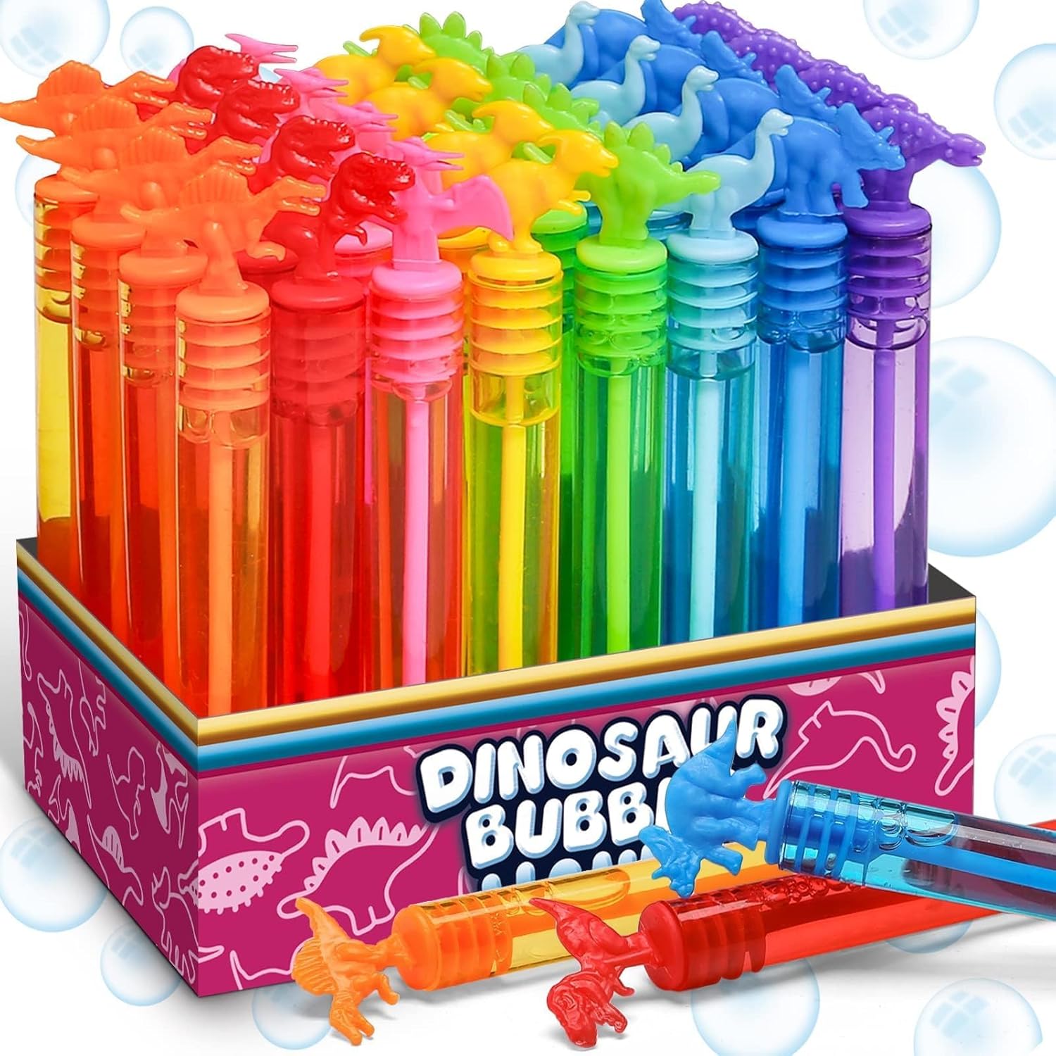 Mapixo dinosaur bubble wands 32 pack front view