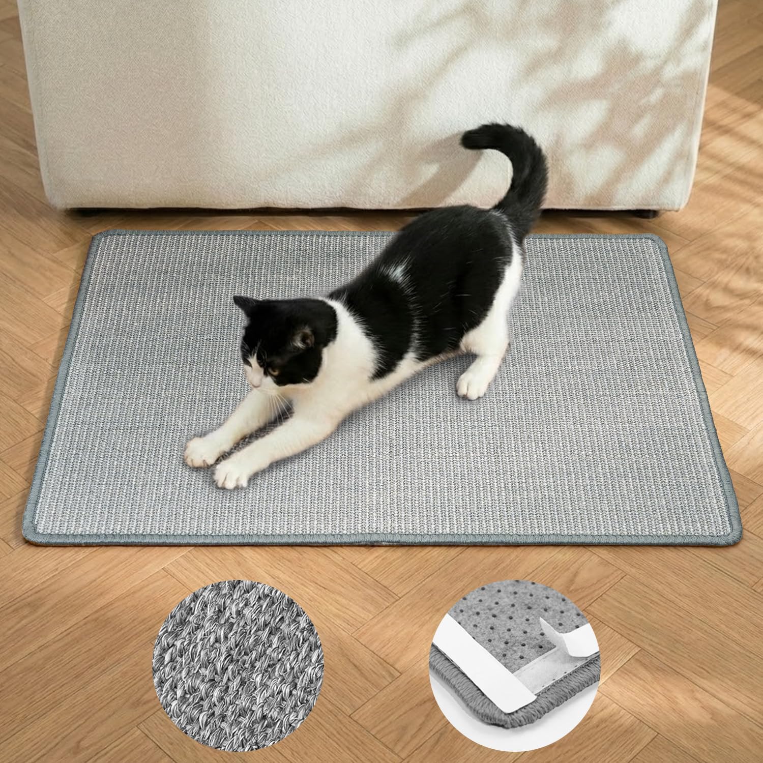 Conlun cat scratcher mat front view natural sisal pet accessory