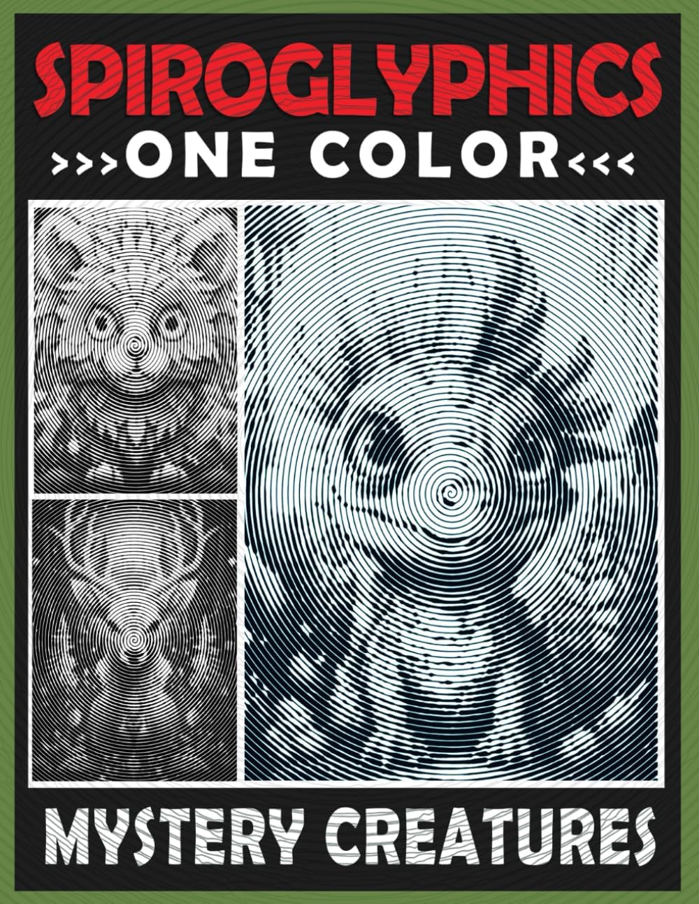 Spiroglyphics One Color Mystery Creatures: Spiral Coloring Book for Adults, Hidden Pictures for Relaxation & Stress Relief (Spiroglyphics Dots Lines Spirals) - Image 1