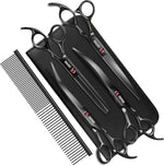 Dog Grooming Scissors with Safety Round Tips Stainless Steel Professional Dog Grooming Kit - Thinning, Curved Scissors and Comb for Cat Pet (Pink 4 in 1) - Image 14
