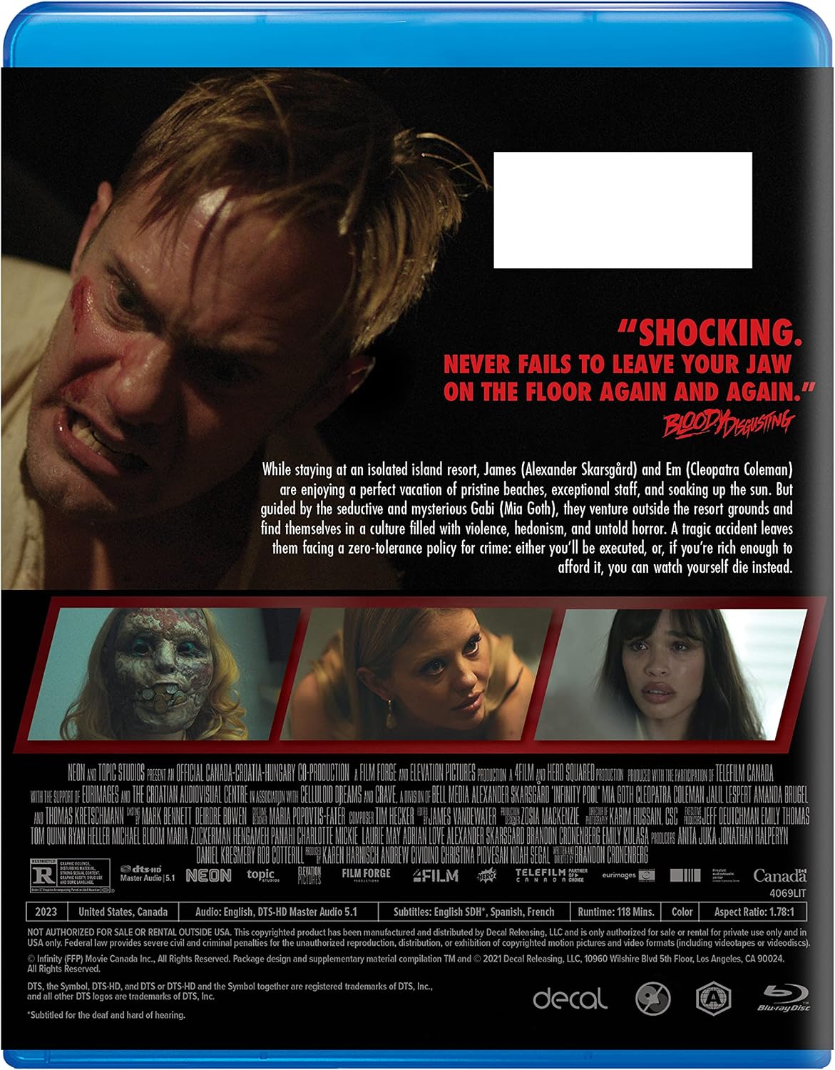 Unknown Brand Infinity Pool Blu-ray back cover and details view