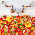 Authentic USA imported Haribo Goldbears large scale packaging held to demonstrate scale