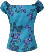 Penelope Vintage rockabilly pinup top sweetheart neckline closeup