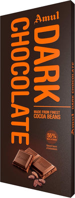 Amul sugar free dark chocolate bar nutrition label view