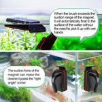 Hygger double sided magnetic tank cleaner being used on a small zero point two five inch glass fish tank
