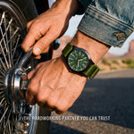 Infantry MDC tactical watch green dial detail