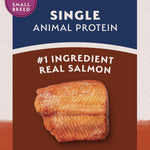 Natural Balance adult small breed dry dog food nutrition label and protein facts