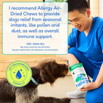Native Pet allergy and immunity bites showing natural ingredients and feeding guide.