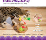 Catstages wobbling base bowl showing hunting holes and interactive design