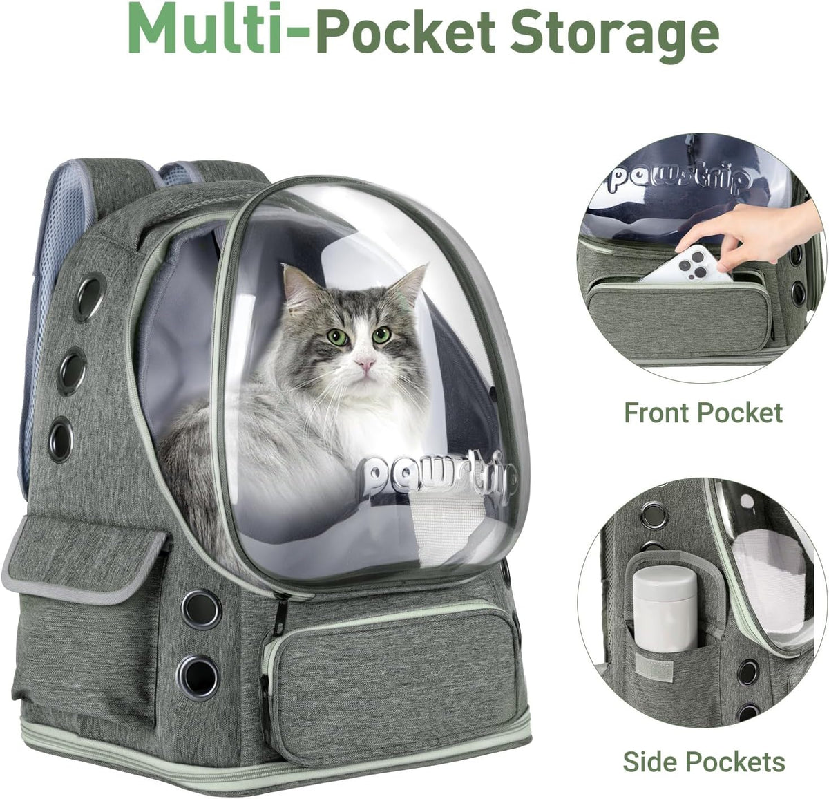 Pawstrip cat backpack carrier folded flat for storage