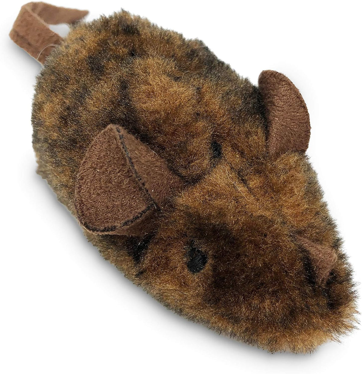 Premium catnip infused plush mouse toy duo highlighting the soft fabrics and electronic sound module location.
