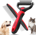 Tpotato deshedding dog brush red front view