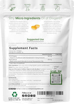 Micro Ingredients 2-in-1 oregano supplement package back panel