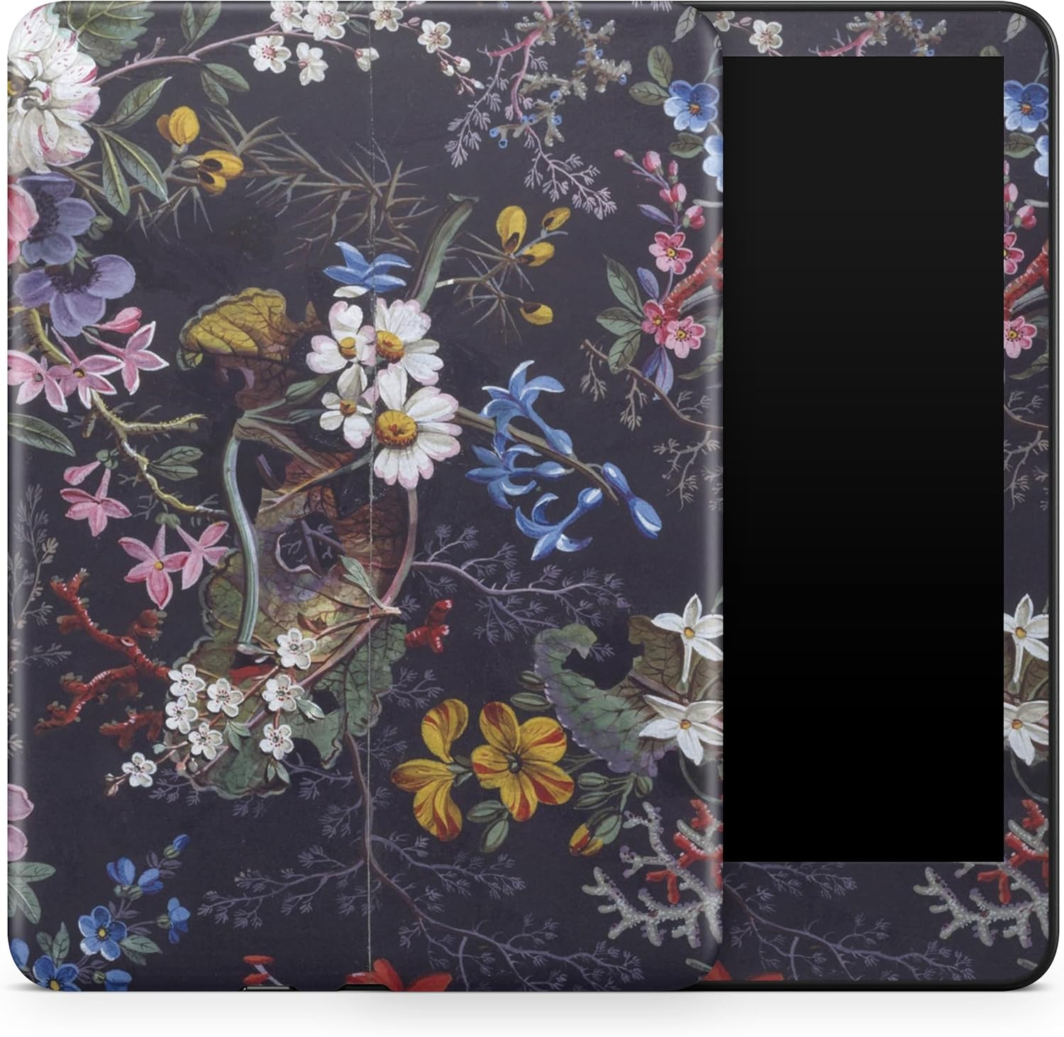MightySkins Midnight Blossom skin for Amazon Kindle Colorsoft 2024 front view