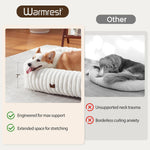Warmrest cream colored pet bed showing removable cover zipper