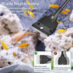 Adjustable extendable handle aquarium glass cleaning razor with extension rods