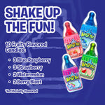 USA imported Baby Bottle Pop lollipop being dipped into sweet candy powder