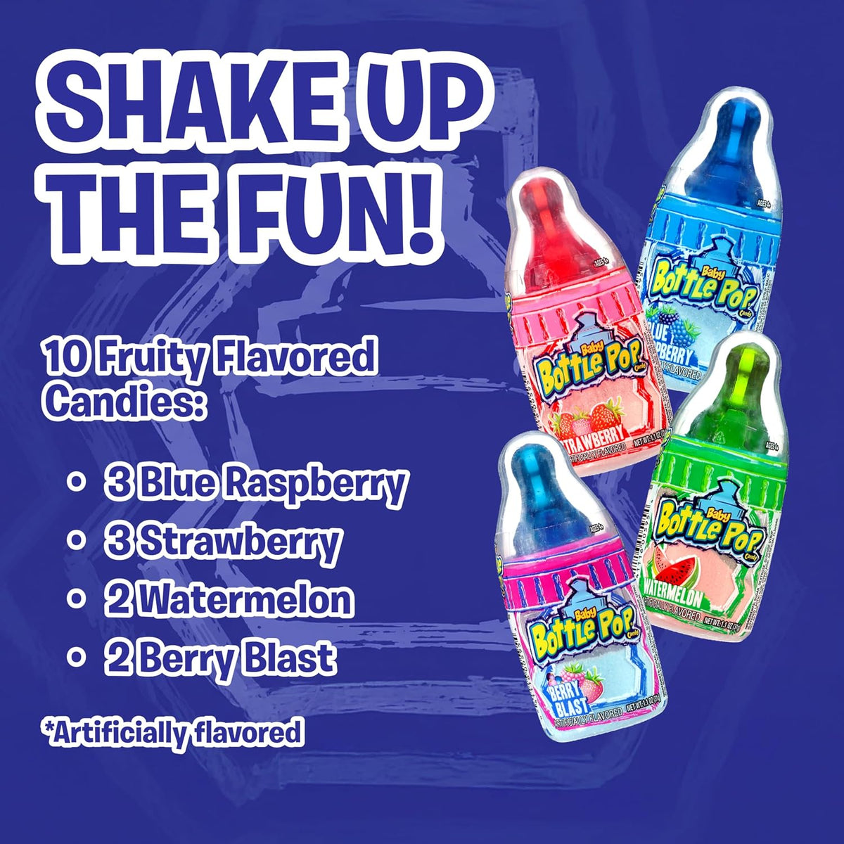 USA imported Baby Bottle Pop lollipop being dipped into sweet candy powder