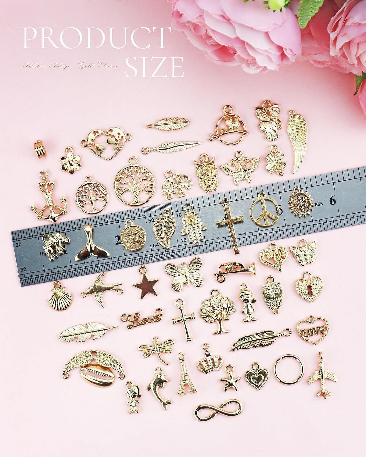 Assorted KC gold pendants and charms set for DIY bracelets