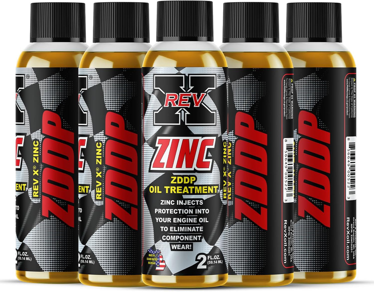 Rev X ZDDP Zinc Oil Additive 5 pack front view for engine protection