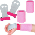 Civaner gymnastics grips and wristbands set front view showing pink design