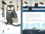 Children picture book pages highlighting winter nature artwork