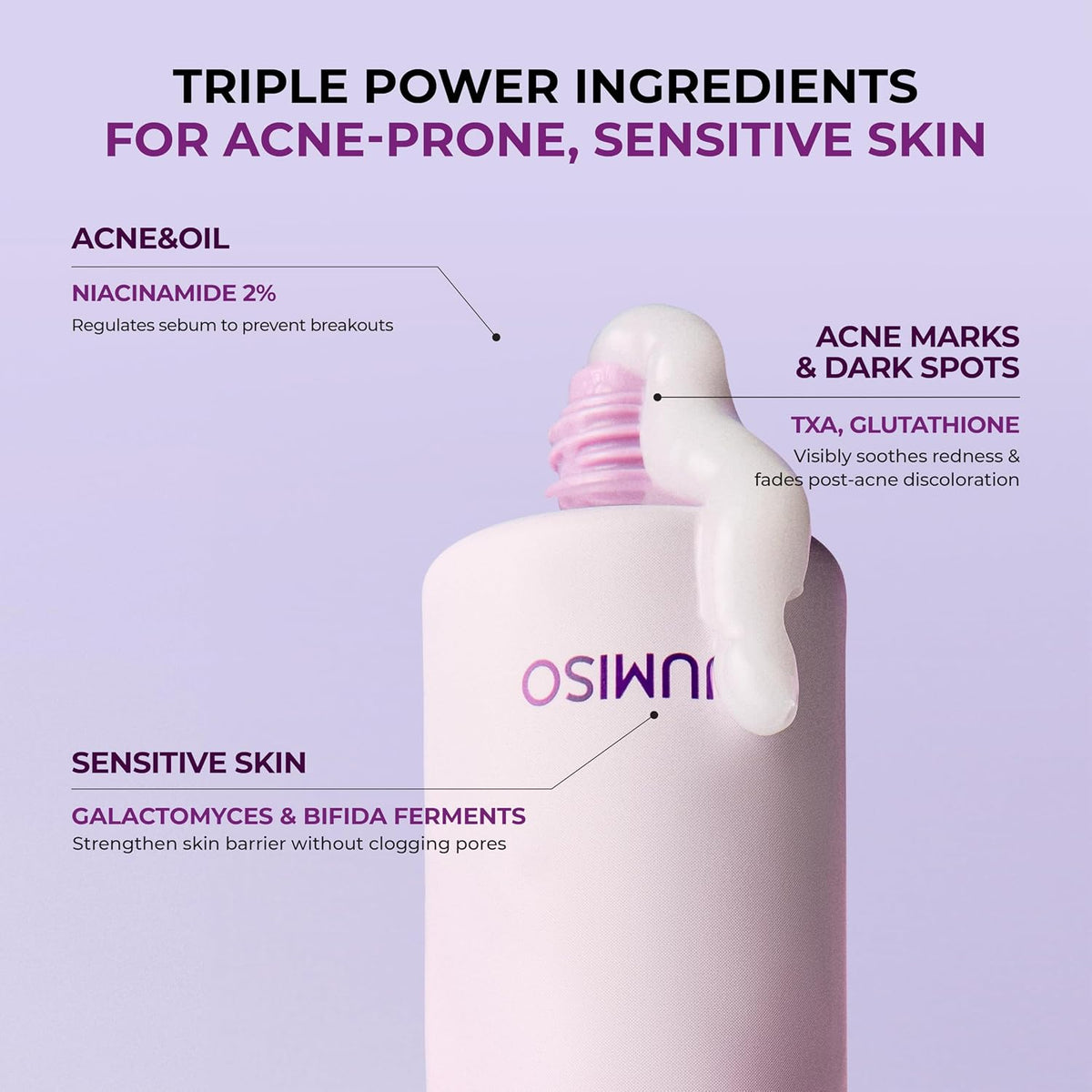 JUMISO Niacinamide 2% Oil Control Moisturizer - Lightweight Water Gel Cream for Oily Acne Prone Skin, Matte Finish, Pore Minimizing, Sebum Balancing with TXA, Hyaluronic Acid, Non-Greasy 2.7 fl oz - Image 7