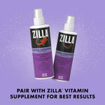 Side view of 8 fluid ounce Zilla calcium spray bottle