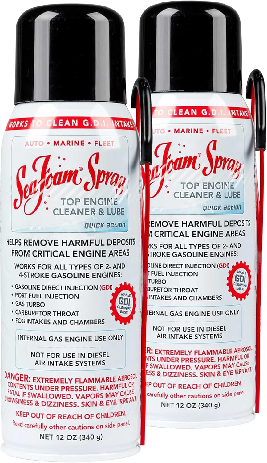 Sea Foam Spray Engine Intake Valve Cleaner front view twin pack for automotive maintenance