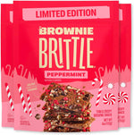 Brownie Brittle Chocolate Chip Peppermint front view packaging showcasing thin crispy snacks.