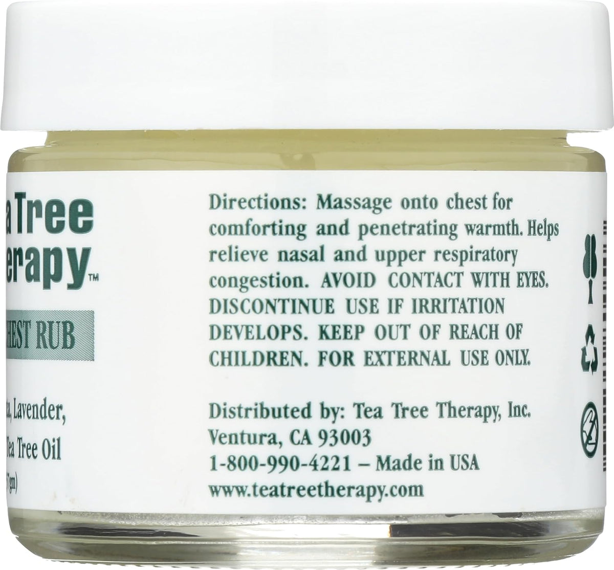 Tea Tree Therapy 2 ounce bottle scale and size representation