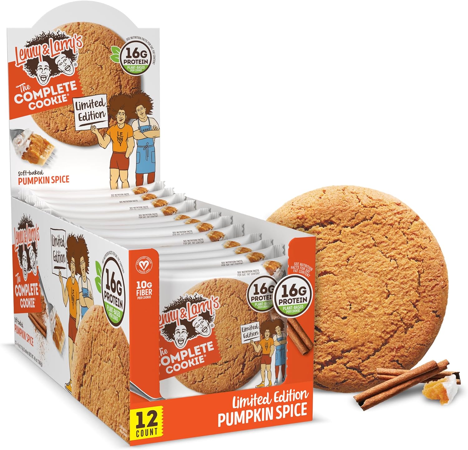 Lenny & Larry's The Complete Cookie Pumpkin Spice front view protein snack