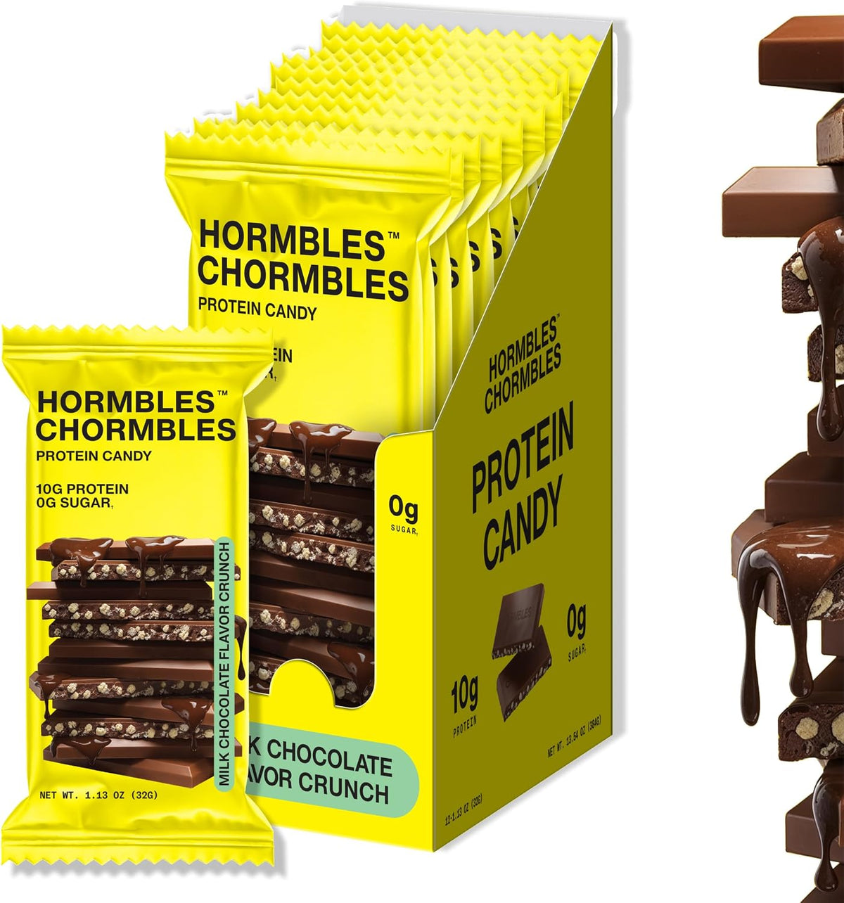 Three individual wrappers of the variety pack flavors arranged side by side.