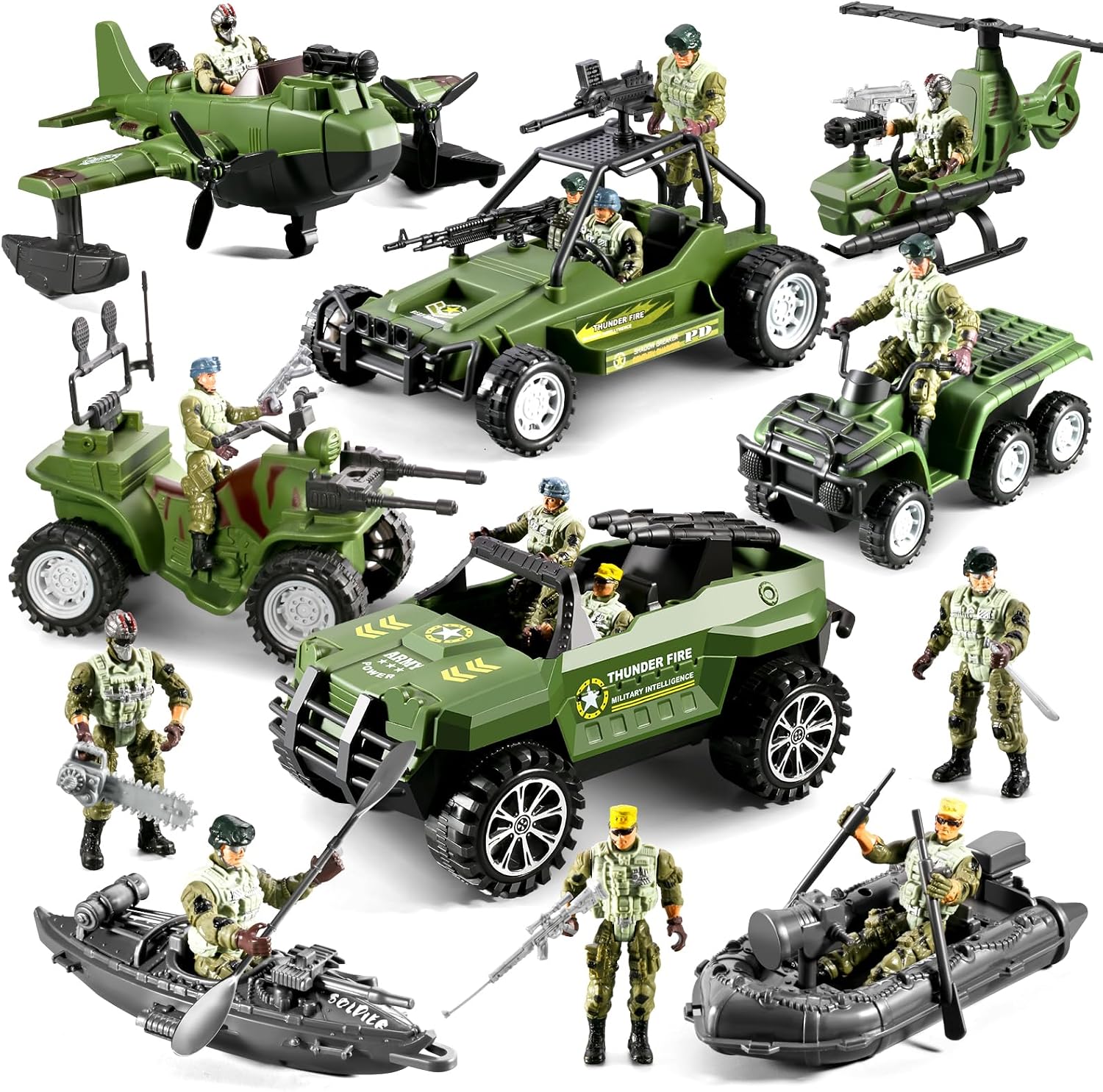 HOSPONY 58 in 1 Army Men Toys Military Playset front view
