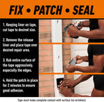 Gorilla waterproof tape sealing outdoor plumbing and gutters